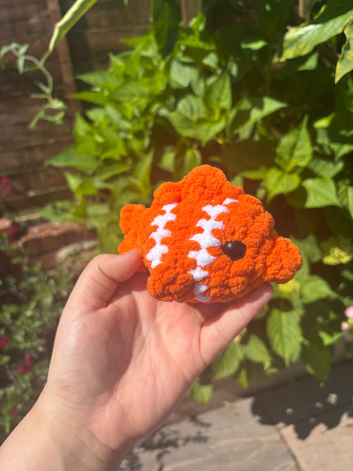 Orange crochet fish