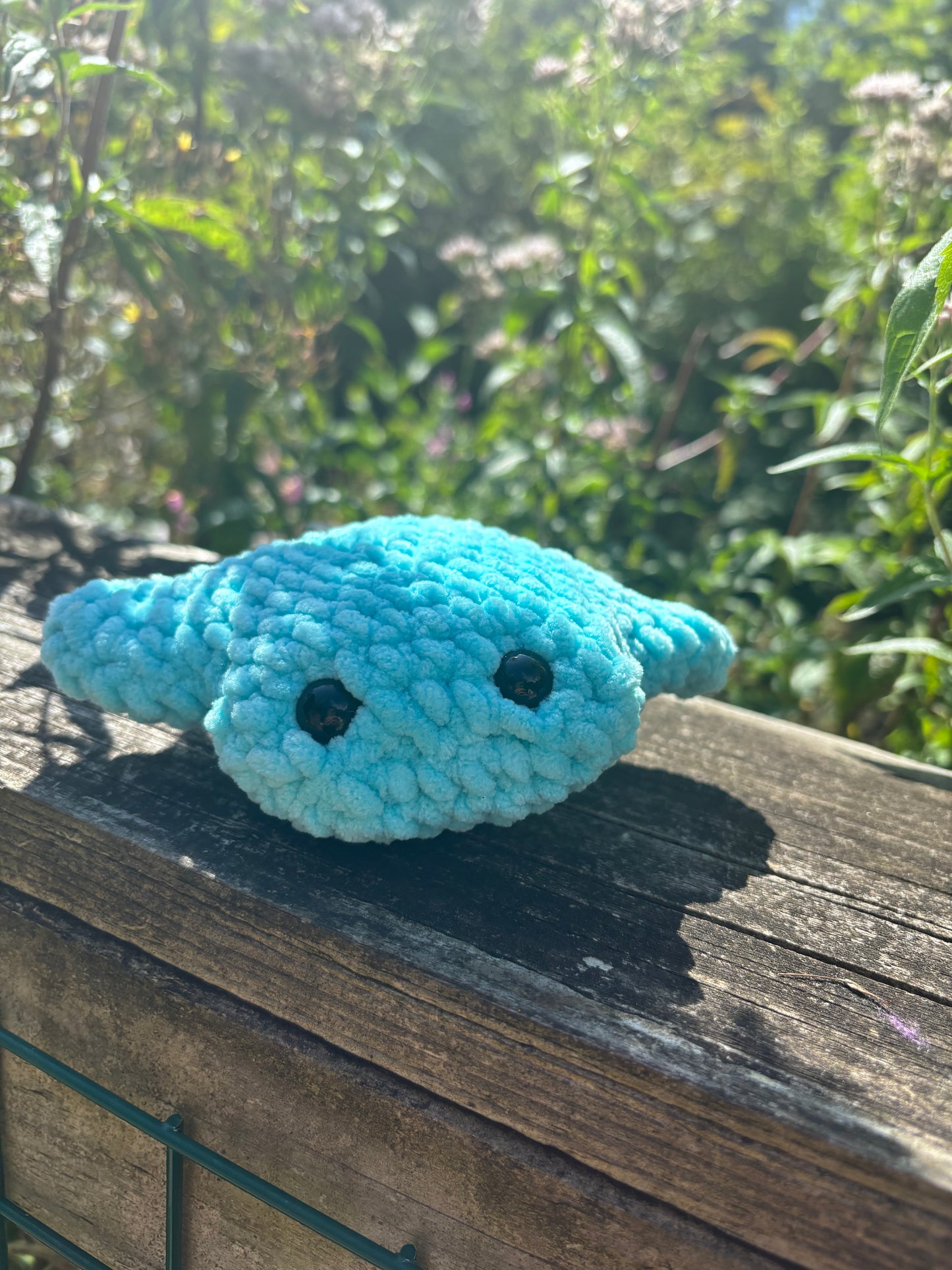 Turquoise crochet stingray