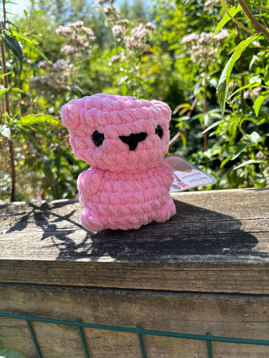 Pink crochet bear