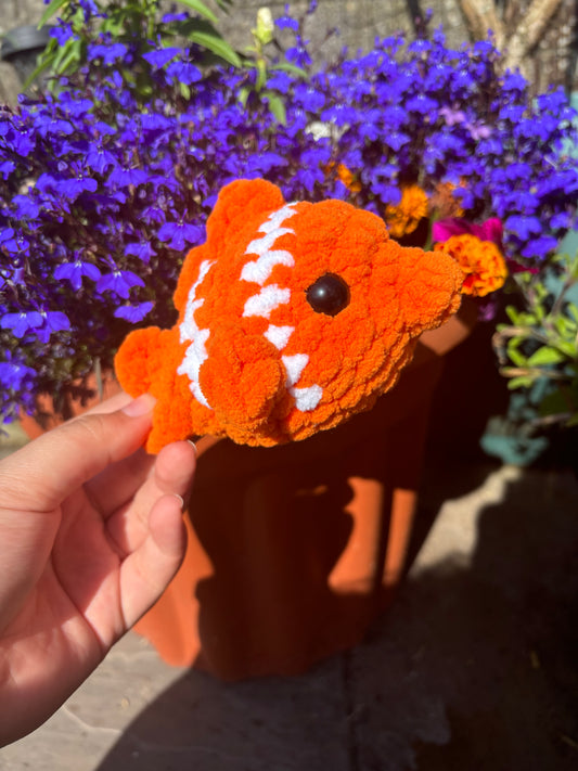 Orange crochet fish