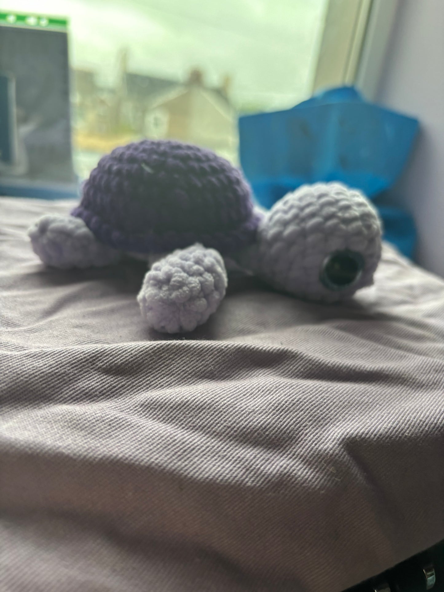 Purple and lilac crochet turtle