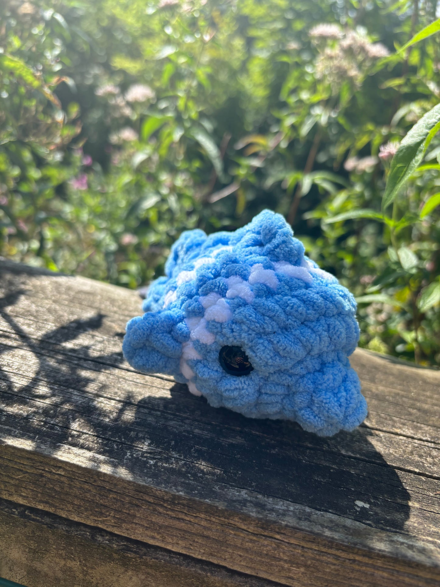 Blue crochet fish