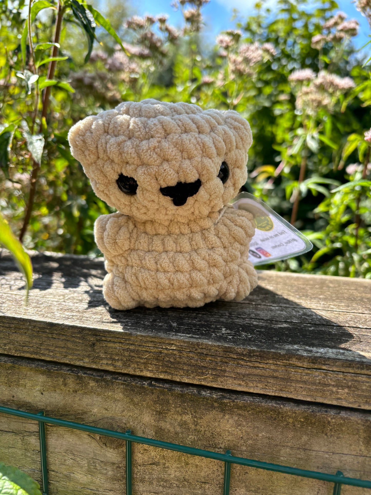 Beige crochet bear