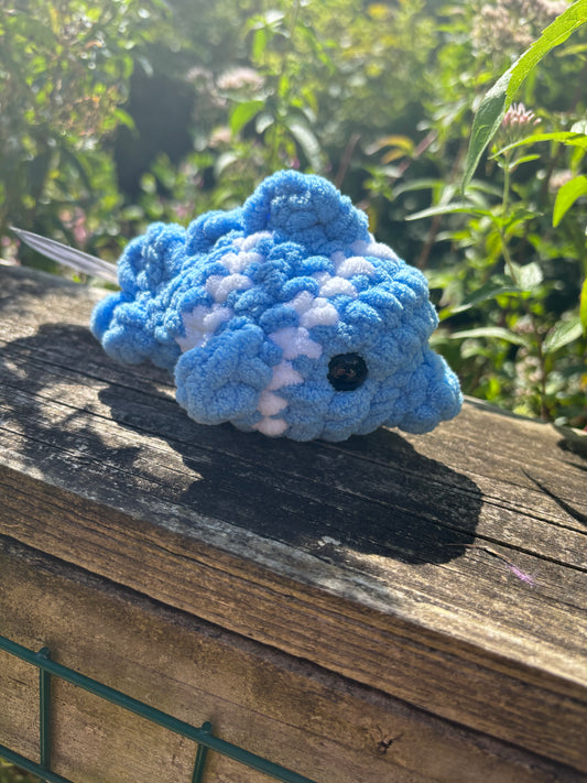 Blue crochet fish