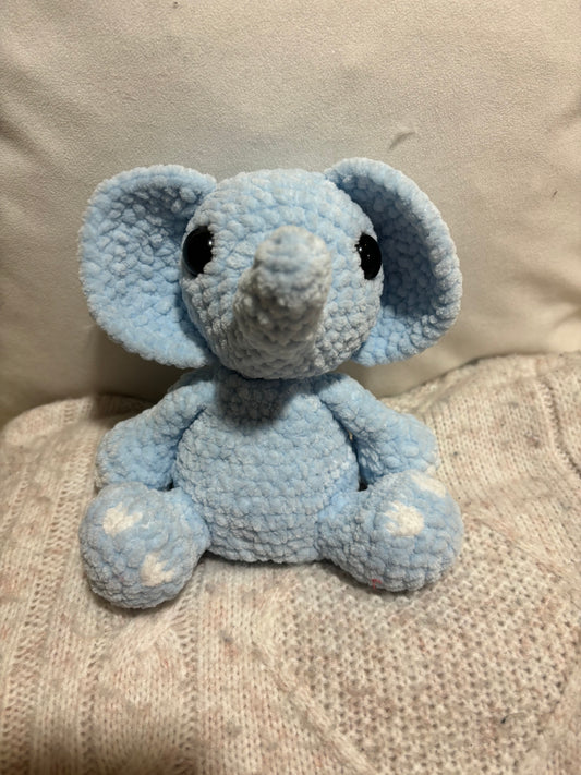 Blue crochet elephant